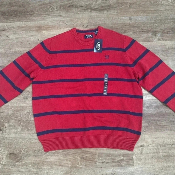 Chaps‎ red striped crewneck sweater - Picture 1 of 5